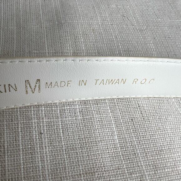 Vintage 80s Size Medium Beige Snakeskin Leather Belt Gold Buckle Classic - Picture 8 of 9